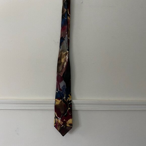 Pierre Cardin 100% Silk Abstract Watercolor Tie‎ - Picture 2 of 4